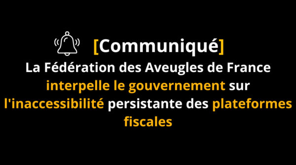 Communiqué : La Fédération des Aveugles de France interpelle le gouvernement sur l'inaccessibilité persistante des plateformes fiscales